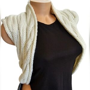 Rave Cream Cable Knit Shrug
